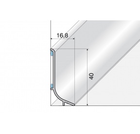 AL Soklový hliníkový profil E03 BRONZ výška 40mm délka 270cm Q63-2703 2