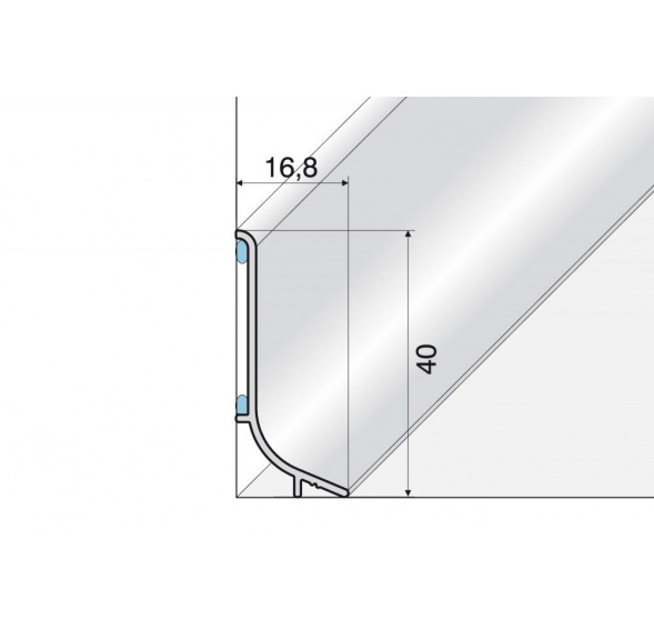 AL Soklový hliníkový profil 40mm délka 270cm E03 BRONZ Q63-2703 2
