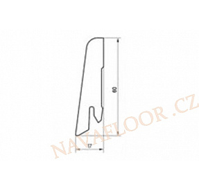 Soklová lišta Egger Cubical 6cm BÍLÁ MDF délka 2,4m 