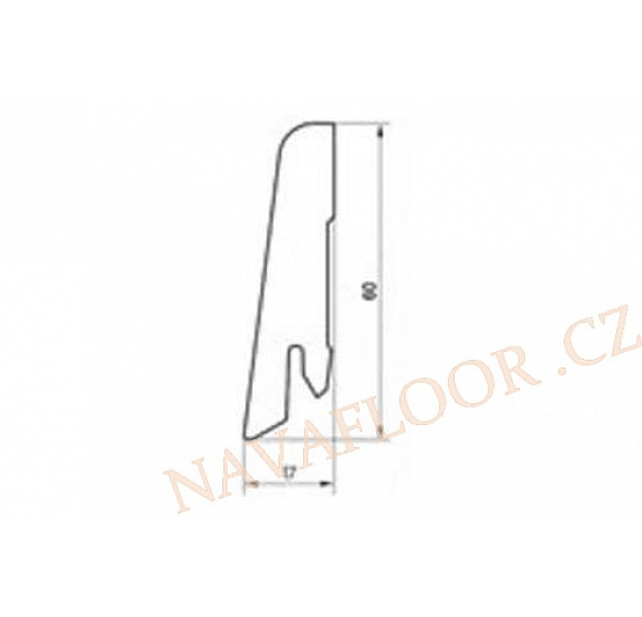 Soklová lišta Egger Cubical 6cm BÍLÁ MDF délka 2,4m 