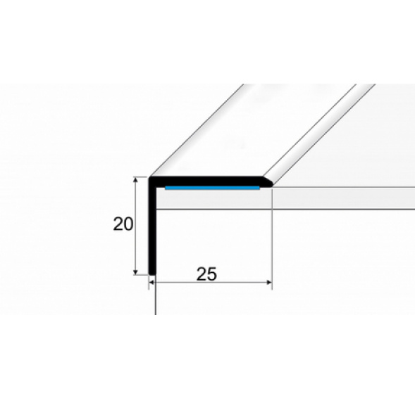 Schodový profil 25 x 20 mm dýhovaný samolepící dub délka 270cm
