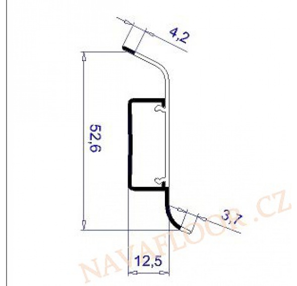 Soklová lišta FATRA 52x12mm L0038 BÍLÁ plastová s kabelovým kanálem délka 2,5m