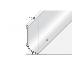 Soklový hliníkový profil 40mm délka 270cm E07 INOX Q63-2707 2