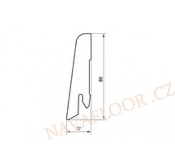 Soklová lišta Egger L205 délka 2,4m - doprodej 7 ks Soklová lišta Egger L205 délka 2,4m - doprodej 7 ks