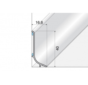 AL Soklový hliníkový profil E02 ŠAMPAŇ výška 40mm délka 270cm Q63-2702 2