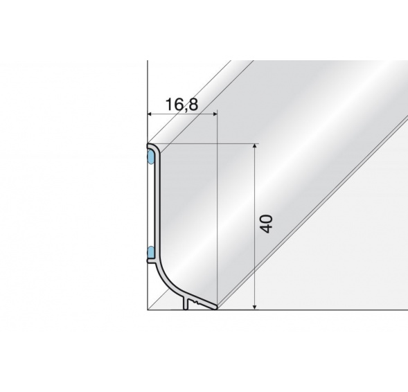 AL Soklový hliníkový profil 40mm délka 270cm E02 ŠAMPAŇ Q63-2702 2