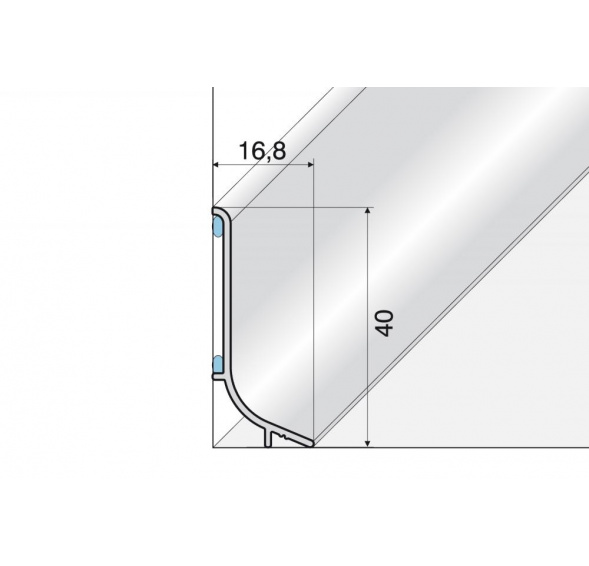 AL Soklový hliníkový profil E02 ŠAMPAŇ výška 40mm délka 270cm Q63-2702 2